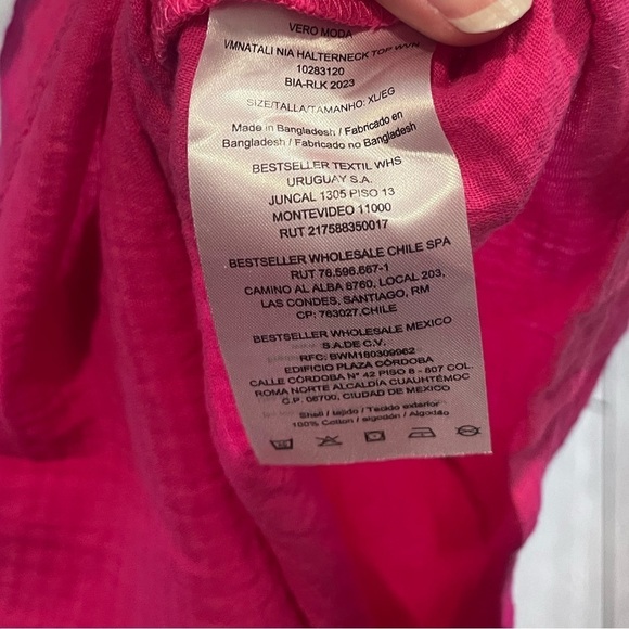 VERO MODA TOP NATALI NIA HALTERNECK PINK NEW WITH TAGS SIZE XL - Picture 2 of 7